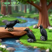 Customizable Decorative Ornament Realistic Crow Figurine Miniature Garden Landscape DIY Decoration Accessory for Car Dashboard - Image 2