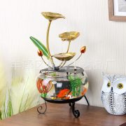 Home Decor Glass Fish Tank Ornament Flowing Water Fountain Living Room Front Desk Opening Gift Lucky Money Attracting Decoration - Image 3