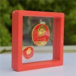 Custom Metal Medal Badge Red Emblem Chairman Mao Round Moon Chest Badge Service For People 3.5cm Transparent Red Box