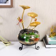 Desktop Mini Wealth Attracting Flowing Water Fountain Ornament Glass Aquarium Opening Gift Landscape Decoration Continuous Flow - Image 2