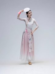 Classical Dance Practice Uniform Cheongsam Drifting Women's Chinese Style Dance Costume Shawl Ethnic Dance Performance Outfit - Image 2