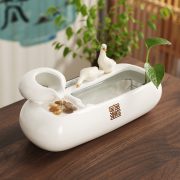 Ceramic Flowing Water Fountain Ornament Indoor Office Bedroom Living Room Decorative Humidifier Fish Tank Moving Gift - Image 3
