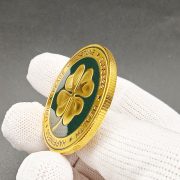 Russian Lucky Four-leaf Clover Commemorative Coin Custom Metal Medal Badge with 3D Relief UV Color Printing Elephant Design - Image 3