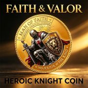 Faith Shield Knight Commemorative Coin Custom Metal Medal Badge Dual Color Process 3D Relief Gold Silver Plated Collectible Gift - Image 2