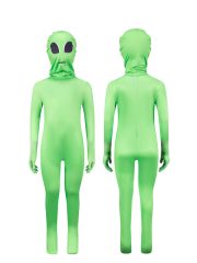 Green Alien One-Piece Suit Halloween Costume for Adults Children's Play Cosplay Tight Fitting Stage Performance Ensemble - Image 3