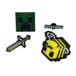 Custom Metal Medal Badge Pixel Art Cartoon Creative Game Accessories Chest Pin Bee Sword Letter Design