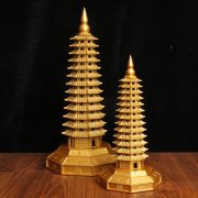 八卦文昌塔摆件黄铜宝塔13层文昌塔十三层文昌塔书房金属工艺品