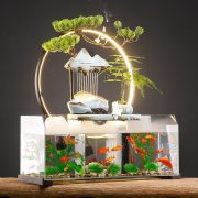Flowing Water Fountain Ornament Eco-Friendly Glass Goldfish Tank Rectangular Home Decor Ideal for Living Room Desktop TV Cabinet - Image 4