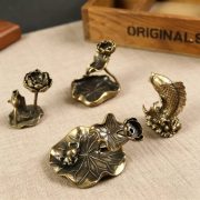 Bronze Lotus Frog Reversible Incense Home Office Decorative Waterfall Aromatherapy Holder Metal Craftwork Custom Badge - Image 2