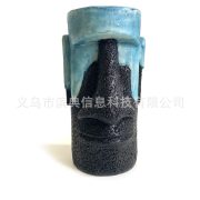 Customizable Decorative Resin Ornaments I复活岛石像 I Outdoor Craftwork I Miniature Green Plant Potted I Ancient Tribal Statue I Simplistic Design - Image 4