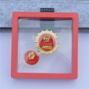 Custom Metal Medal Badge Red Chest Pin President Mao Zedong Memorial Multiangular Residency Emblem Transparent Red Box - Image 5