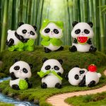 Customizable Decorative Resin Ornament Cartoon Panda Home Decoration Ideal for Car Desktop Festive Decorations