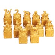 2026 New Custom Metal Medal Badge Gold Plated Business Opening Gift Lucky Wealth Attraction Home Decoration Zodiac Rotating Ornaments - Image 5