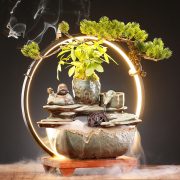 Creative Ceramic Flowing Water Fountain Ornament for Living Room Office Desktop Ideal Housewarming Business Opening Gift - Image 4