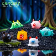 Adorable One-Eyed Ghost Monster Doll Customizable Decorative Resin Ornament for DIY Micro Landscape Decoration