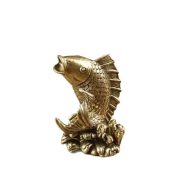 Bronze Solid Carp Leaping Over The Dragon Gate Creative Chinese Style Home Retro Pure Copper Koi Desktop Ornament Gift - Image 5