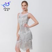 New Shiny Tassel Dress Latin Dance Performance Costume Stage Show Gown Ballroom Dance Skirt Adult Stage Performance Wardrobe - Image 2