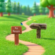 Customizable Decorative Ornaments Miniature Landscape Bonsai Forest Pathway Sign Figurine DIY Assembly Resin Craft - Image 5