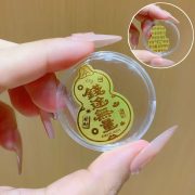 999 Gold-Plated Mobile Phone Sticker Custom Metal Medal Badge 2mg Creative Cultural Export Gold Leaf Small Gift Wholesale - Image 3