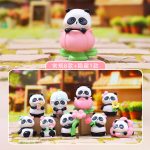 Customizable Decorative Ornaments Cartoon Panda Figurine Resin Craftwork Trendy Desktop Decoration Tourist Hot Sale Souvenir
