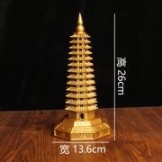 八卦文昌塔摆件黄铜宝塔13层文昌塔十三层文昌塔书房金属工艺品 - Image 4