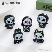 可爱搞怪亡灵节骷髅公仔萌粒 diy装饰品挂配件车载桌面树脂小摆件