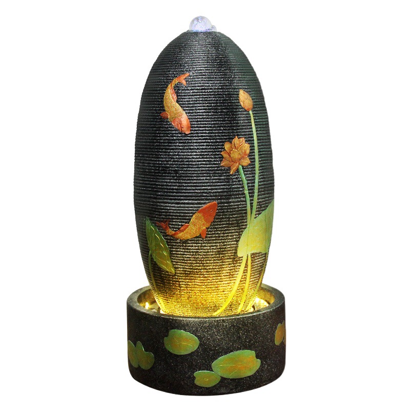 O1CN01PIQQdJ1Bs2v0m91XL_0-0-cib.jpg New Chinese Style Home Office Lucky Flowing Water Fountain Ornament Colorful Zen Desktop Decorations Wholesale Gifts - Image 1