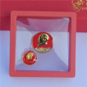 Custom Metal Medal Badge Gold Finish Commemorative Chairman Mao Zedong 3CM Thickened Chest Badge with Colorful Painting - Image 3