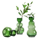 【彤昇源】玻璃花瓶牛油果绿色水培容器家居饰品摆件创意轻奢风格