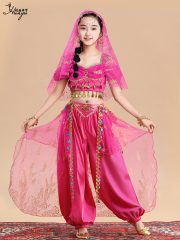 Aladdin Jasmine Princess Halloween Performance Costume Children's Indian Dance Female Ethnic Style Stage Outfit Adult Size - Image 3