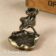 Bronze Lotus Frog Reversible Incense Home Office Decorative Waterfall Aromatherapy Holder Metal Craftwork Custom Badge - Image 4