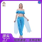 Aladdin Genie Lamp Indian Belly Dance Adult Cosplay Costume Jasmine Princess Stage Performance Clothing for Grown-ups