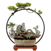 New Chinese Style Flowing Water Fountain Ornament for Living Room Office Desktop Moving In Business Opening Gifts Feng Shui Wealth Attracting Decoration