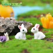 苔藓微景观摆件 小耳朵小白兔 兔子 兔斯基 树脂工艺品摆件配件 - Image 5