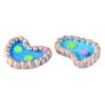 Customizable Decorative Resin Ornaments Miniature Landscape Decor Simulated Water Pool Lotus Pond Succulent Accessories Zakka Decorations