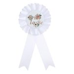 Custom Metal Medal Badge White Flower Design Wedding Bride To Be Chest Pin Party Supplies