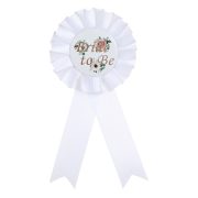 Custom Metal Medal Badge White Flower Design Wedding Bride To Be Chest Pin Party Supplies