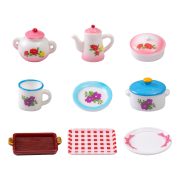 Creative Retro Print Ceramic Tea Cup and Pot for Miniature Scene DIY Decorative Ornaments Customizable Dollhouse Accessories - Image 5