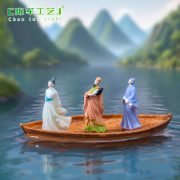 微景观创意漂浮木船古装情侣公仔 园艺造景diy装饰品挂配件小摆件 - Image 3