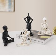 Customizable Decorative Skull Yoga Figure Ornaments Resin Craft Small Display Piece for Halloween Decoration - Image 2