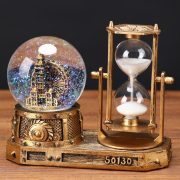 Retro Ferris Wheel Crystal Ball Hourglass Customizable Decorative Ornaments Musical Box Desktop Decorations For Students Office