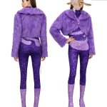 Adult Stage Performance Costume Purple Fur Jacket For Party Cosplay Halloween Showtime Scenic Animal City Gazelle Outfit