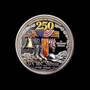 250th Anniversary Commemorative Coin from USA Peace Challenge Custom Metal Medal Badge in Color Printed on Metal Gift - Image 4