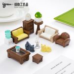 Creative Customizable Miniature Resin Furniture Series Decorative Ornaments for Dollhouses Sofa Coffee Table Cabinet