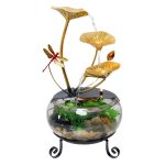 Desktop Mini Wealth Attracting Flowing Water Fountain Ornament Glass Aquarium Opening Gift Landscape Decoration Continuous Flow