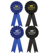 New European and American Style Custom Metal Medal Badge Gold Blue Black Birthday King Chest Flower Wholesale - Image 2
