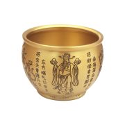 黄铜五路财神聚宝缸招财进宝聚财米缸装饰礼品摆件开运纳福摆件 - Image 5