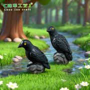 Customizable Decorative Ornament Realistic Crow Figurine Miniature Garden Landscape DIY Decoration Accessory for Car Dashboard - Image 3