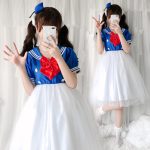 Adult Stage Performance Costume Cartoon Animal Navy Collar Dress Halloween Party Event Duck Performance Outfit