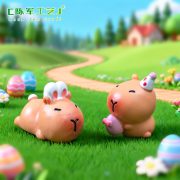 跨境新品复活节彩蛋卡皮巴拉水豚公仔 园艺造景diy装饰品桌面摆件 - Image 4